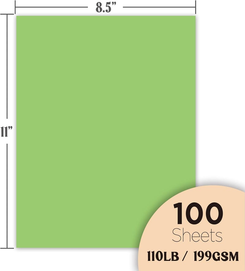 WritePads Veritas Green Colored Cardstock, 8.5" x 11" Colored Copy paper, 110LB/199GSM Printer Paper, 100 Sheets (1 Reams), Colored Multi-Purpose Paper, Made in USA - Image 2